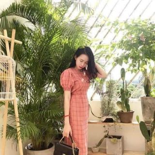 Đầm dài soc caro
