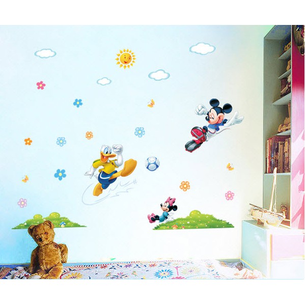 Decal trang trí tường Chuột Mickey và Vịt Donal