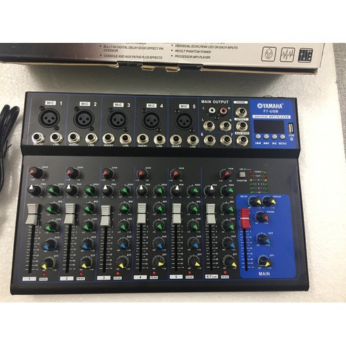 Mixer yamaha F7-có bluetooth, USB-mixer yamaha -tặng dây canon