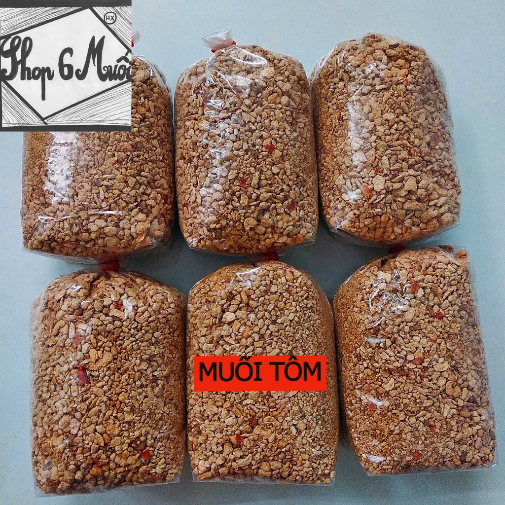 Túi 500gr muối tôm Tây Ninh loại thường hột to chấm trái cây trộn bánh tráng không chay thương hiệu Ngọc Châu