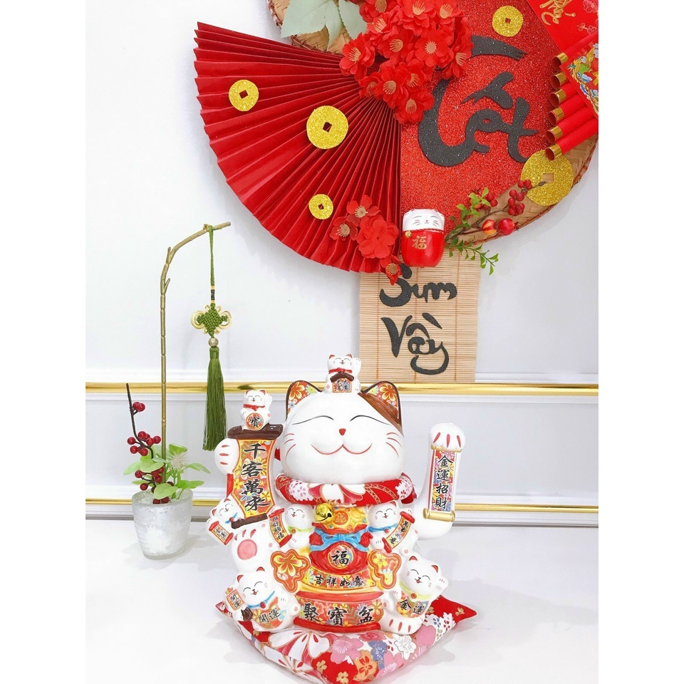 Mèo Thần Tài Khai vận phát tài-Phú Quý Lâm Môn-Mèo May Mắn -Mã 0853-Vật Phong Thuỷ,Hút Tài Lộc,Sự Sung Túc,Thành Đạt