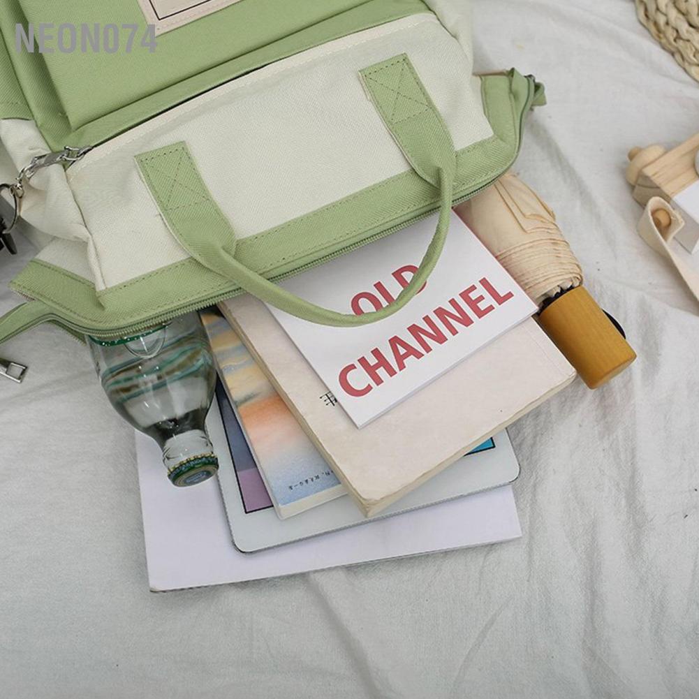 Bộ 4 món gồm ba lô đi học + túi tote đeo chéo + ví nhỏ + hộp bút sức chứa lớn cho sinh viên