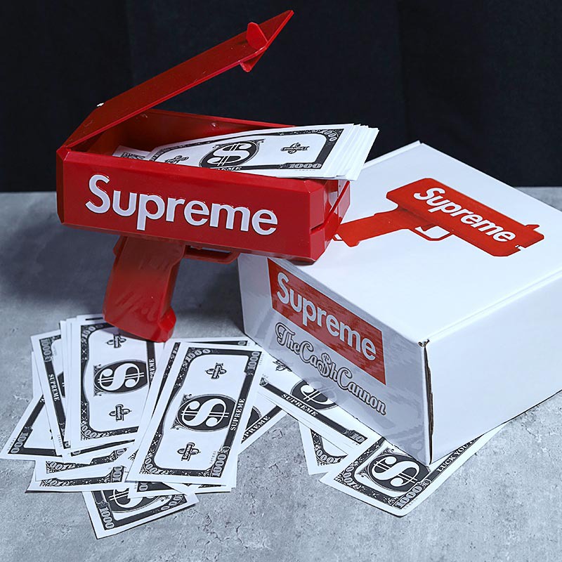 Súng Bắn ra Tiền-  Đồ chơi Party Supreme Money Full Box hàng chuẩn đẹp