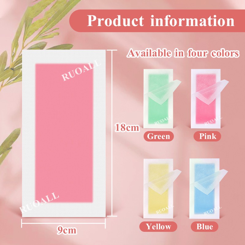 RUOALL 2 miếng sáp dán tẩy lông hai mặt tự nhiên cỡ lớn 9x18 10g