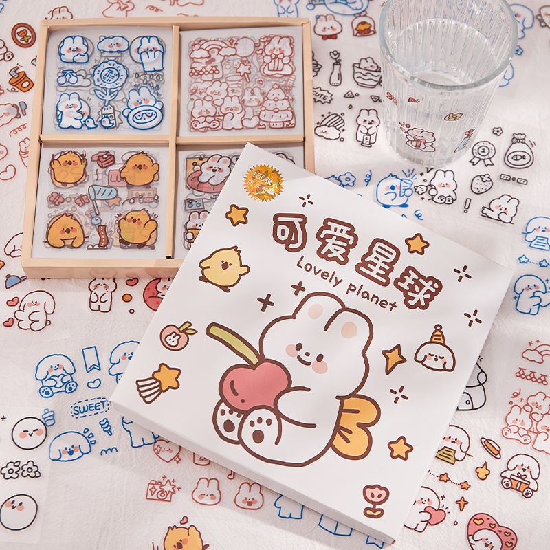 RS10 - Sticker Dán Trang trí sổ tay Mẫu Lovely Planet Rice.Stationery