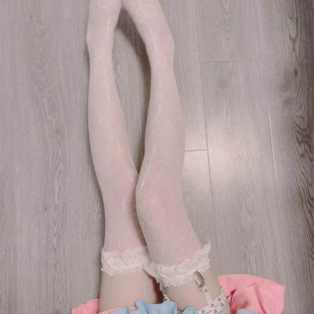JUNE Tights Stocking Lolita Bowknot Long Sock Hosiery Fishnet socks