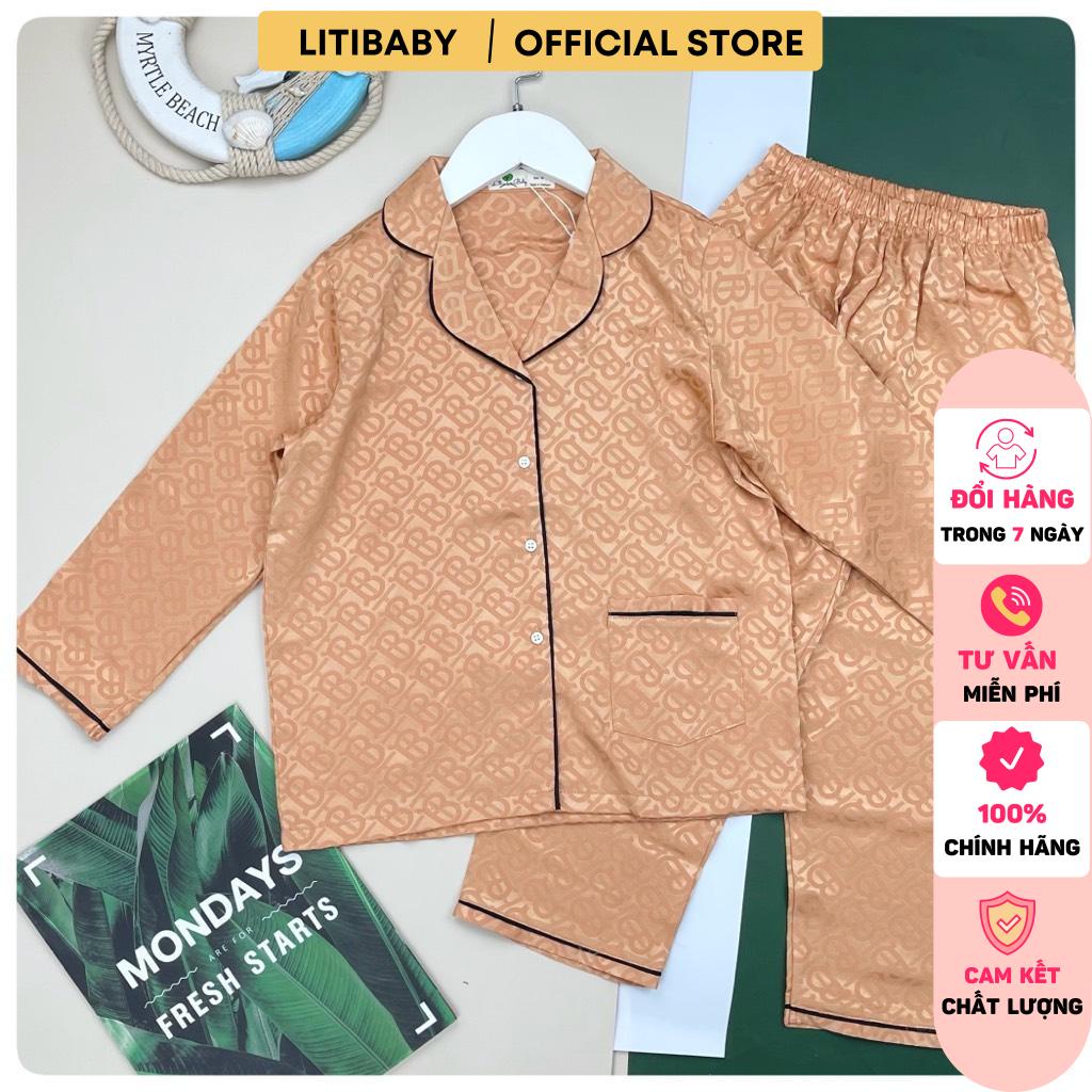 Bộ pijama lụa trơn LITIBABY 8/12