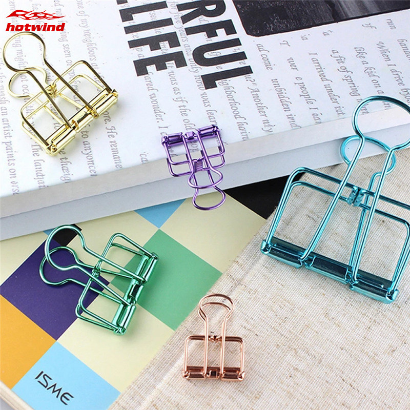 HW Set 8 Kẹp Giấy Bằng Kim Loại Có 3 Kích Cỡ Khác Nhau