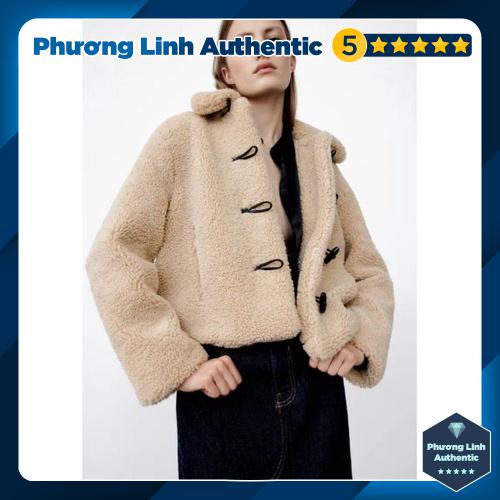 Áo Khoác Lông Cừu Nhân Tạo cài khuy dáng ngắn Zara Auth New Tag 5854/237 5854237