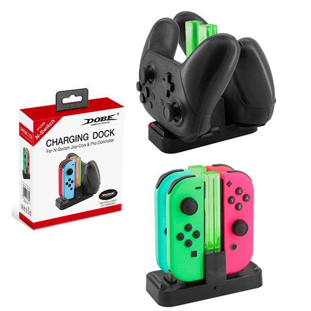 [Mã ELFLASH5 giảm 20K đơn 50K] Dobe TNS 1756 - Đế sạc 2in1 cho tay Joycon và Switch Pro của Nintendo Switch