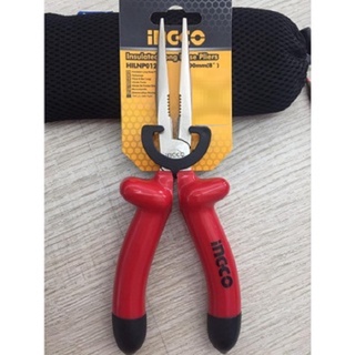Kềm mũi nhọn mỏ dài cách điện 8"/200mm Ingco HILNP01200