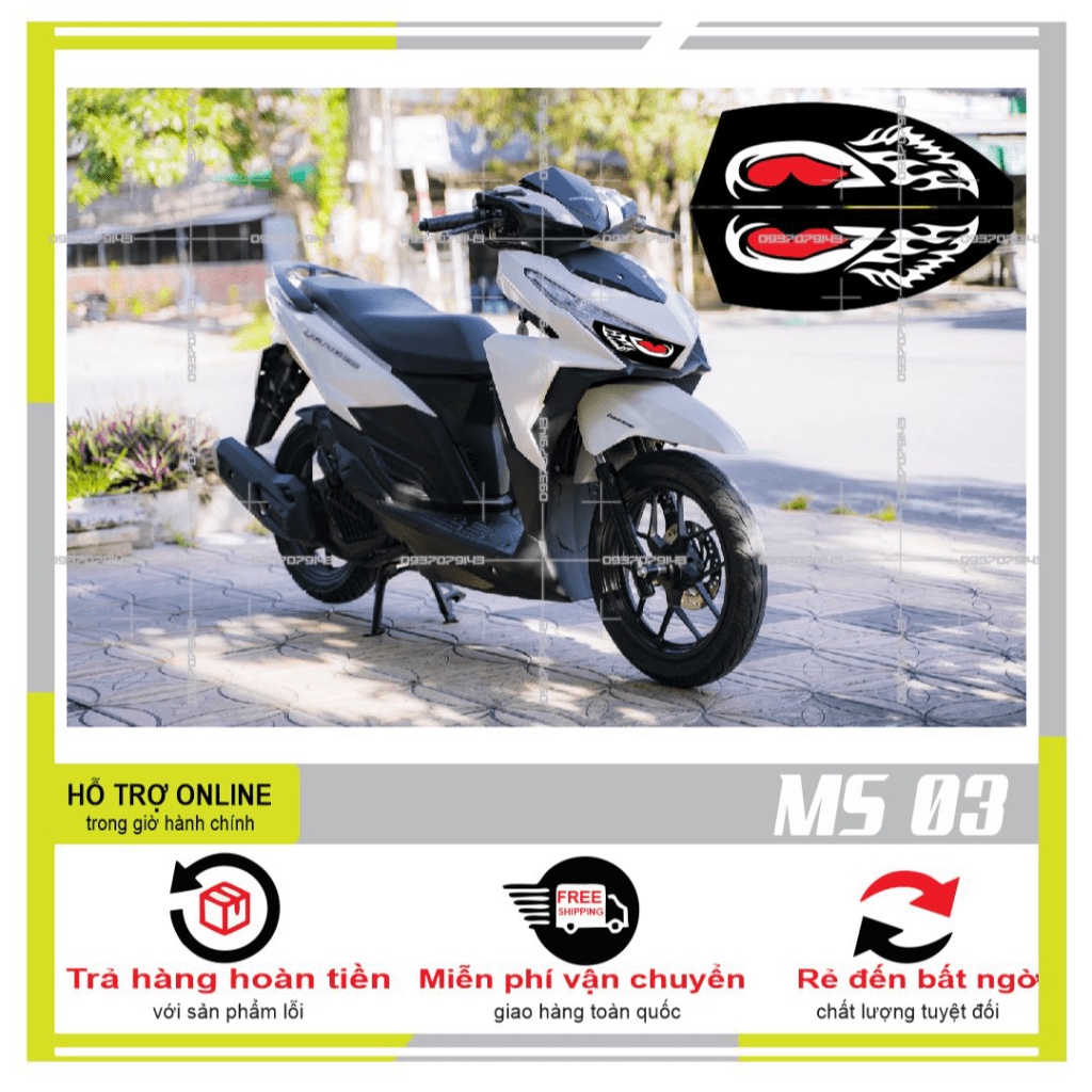 TEM DÁN ĐÈN SƯƠNG MÙ XE VARIO 2017 (DECAL TRONG SUỐT) MS 03 - SHINDECAL2