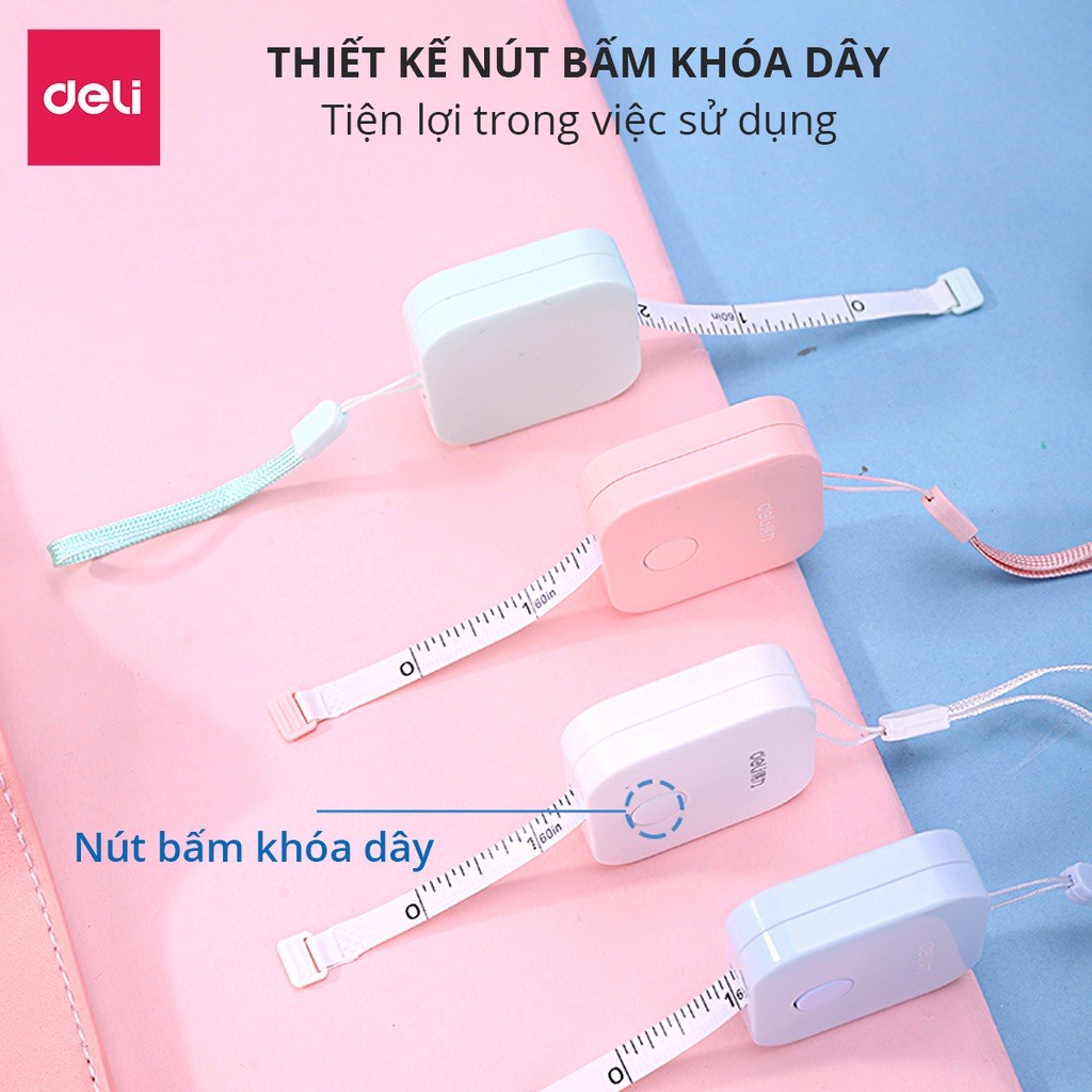 Thước dây da cuộn Deli - 1.5m - 1 chiếc - 79650