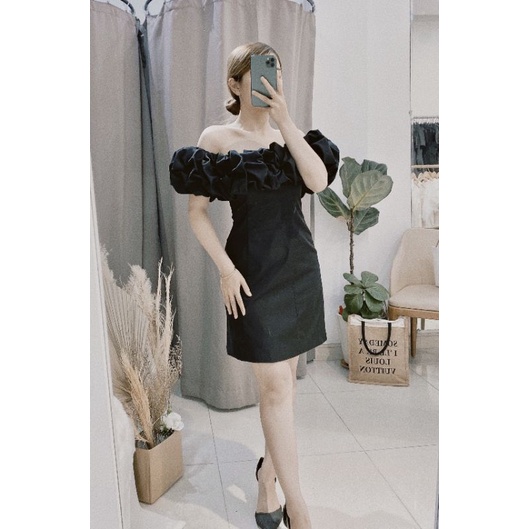 Đầm trễ vai trắng rớt vai tay phồng  - Ola Dress