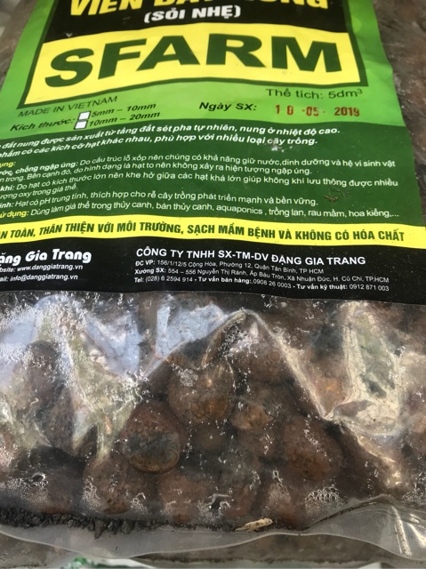 Viên đất nung  sfarm túi 5dm3