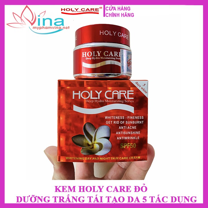 Kem Holy Care Dưỡng Trắng Tái Tạo Da 5 Tác Dụng (Đỏ) 20G