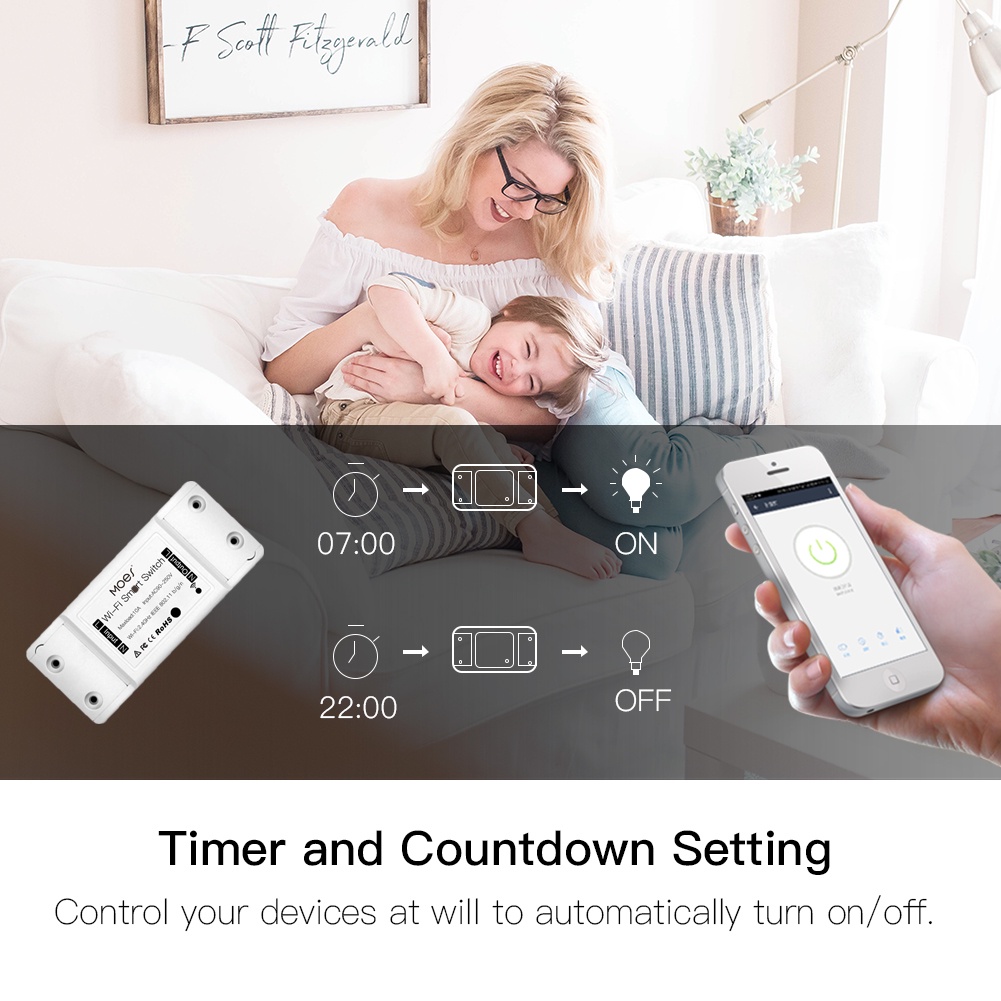 GOOGLE Công Tắc Ngắt Kết Nối WiFi/ Bluetooth Thông Minh Điều Khiển Từ Xa Tiện Dụng Cho Gia Đình Kèm Phụ Kiện