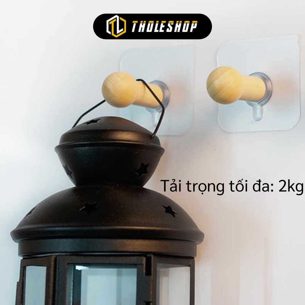 Móc Gỗ Treo Tường - Combo 2 Móc Gỗ Dán Tường Đa Năng, Trang Trí Nhà Cửa 7266
