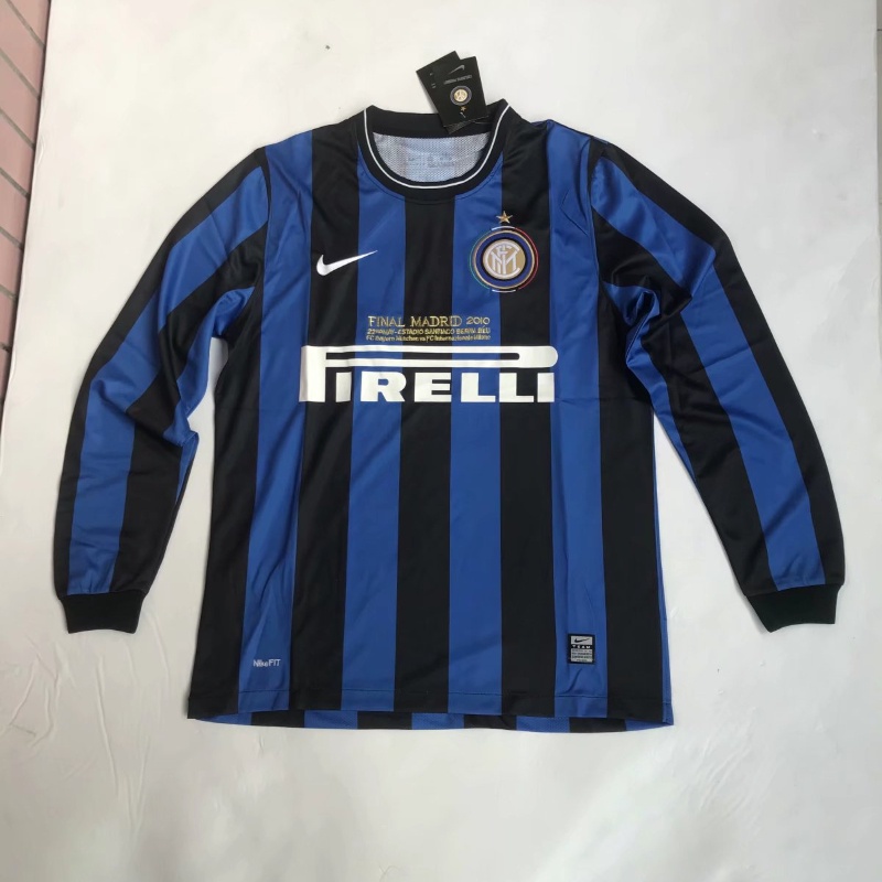 Áo Bóng Đá Dài Tay Nhanh Khô Phong Cách retro 09-10 Inter Milan