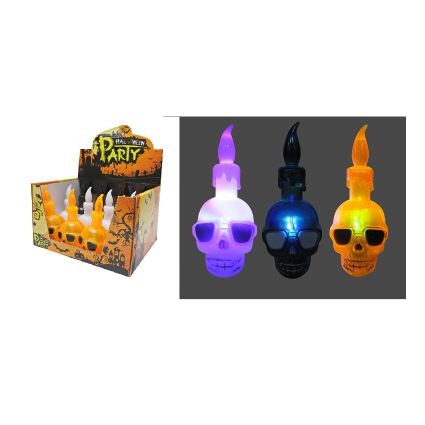 Nến Đầu Lâu Phát Sáng 3 Màu - Đồ trang trí Halloween Uncle Bills UH01715
