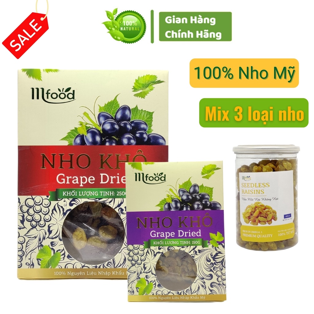 Nho khô raisins úc ⚡Mfood⚡nho khô xanh không hạt - Nhập khẩu hàm lượng dinh dưỡng cao | Date mới
