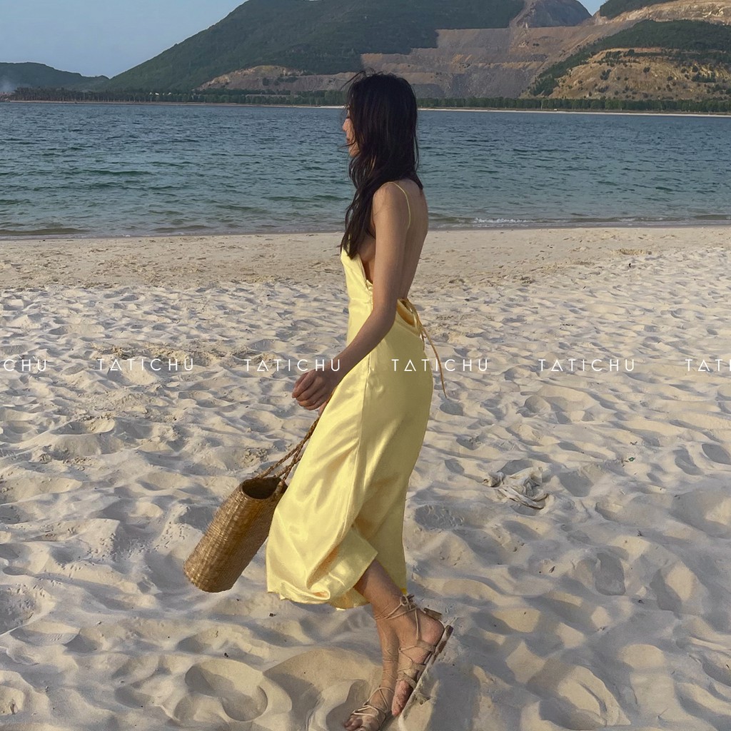 NERISSA DRESS - Đầm lụa 2 dây hở lưng, đầm đi biển, đầm 2 dây, trang phục mùa hè | BigBuy360 - bigbuy360.vn