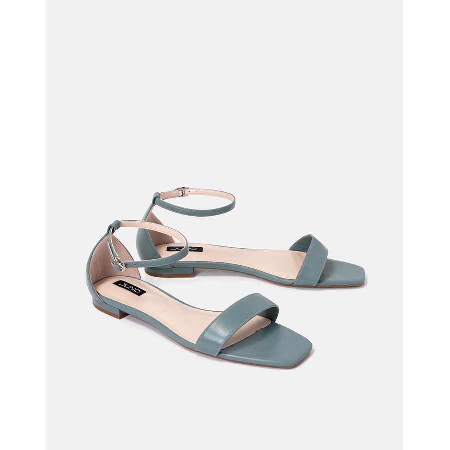 Giày Sandal 3cm Thời Trang JUNO Bệt Mũi Vuông Quai Ngang SD03054
