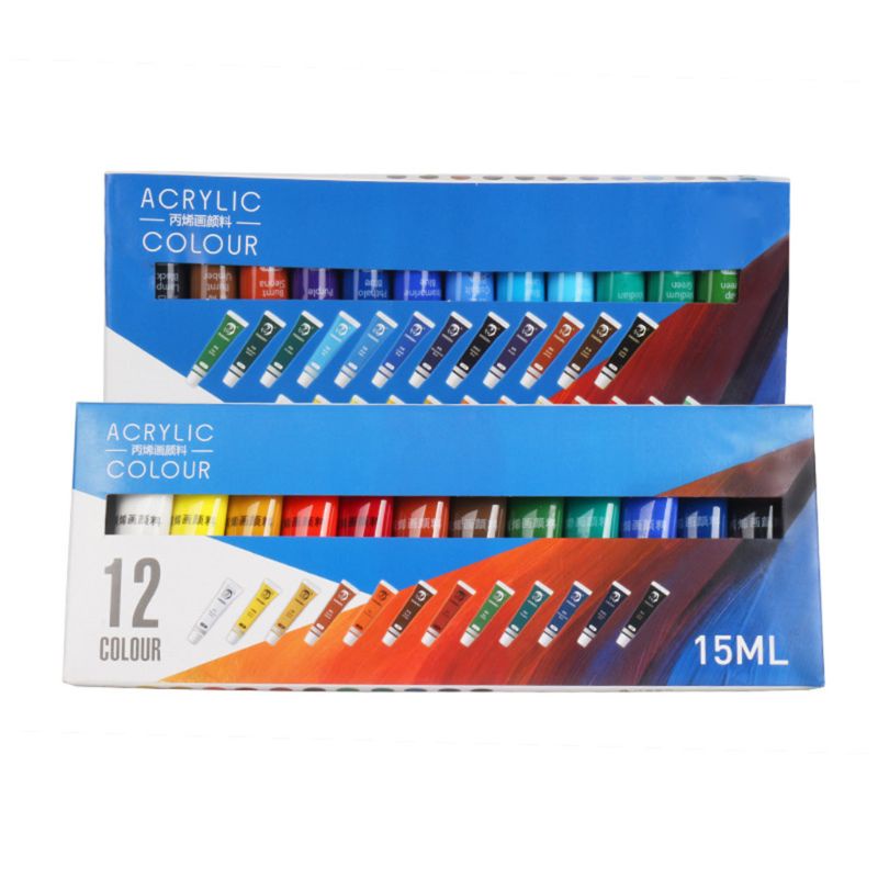 Lọ Sơn Acrylic 12 / 24 Màu 15ml Chuyên Dụng Cho Họa Sĩ