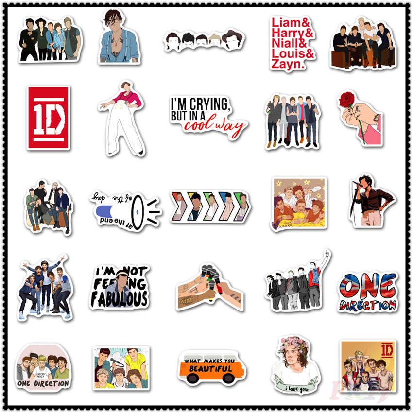 Bộ 50 Miếng Dán Chữ One Direction Series 01 - Pop 1d