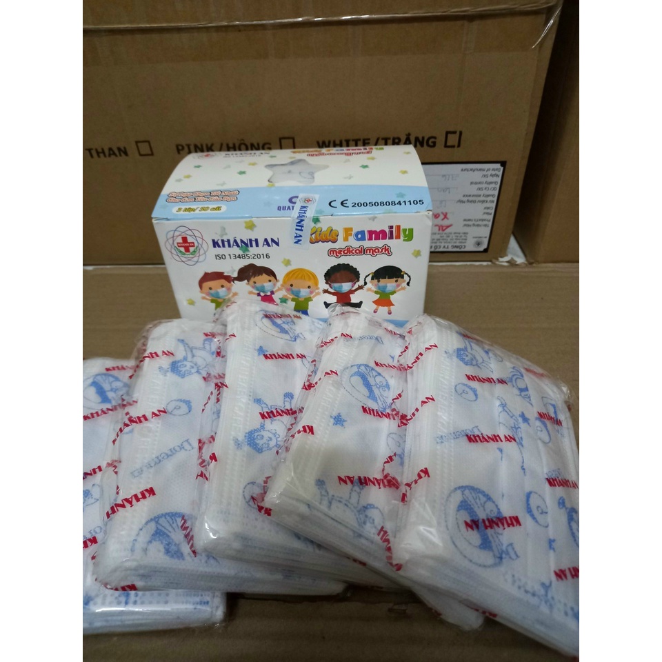 KHẨU TRANG KHÁNH AN HỘP 50 CÁI IN HỌA TIẾT CHO BÉ TỪ 5-12 TUỔI (DOREMON, KITTY, GẤU TRÚC PANDA