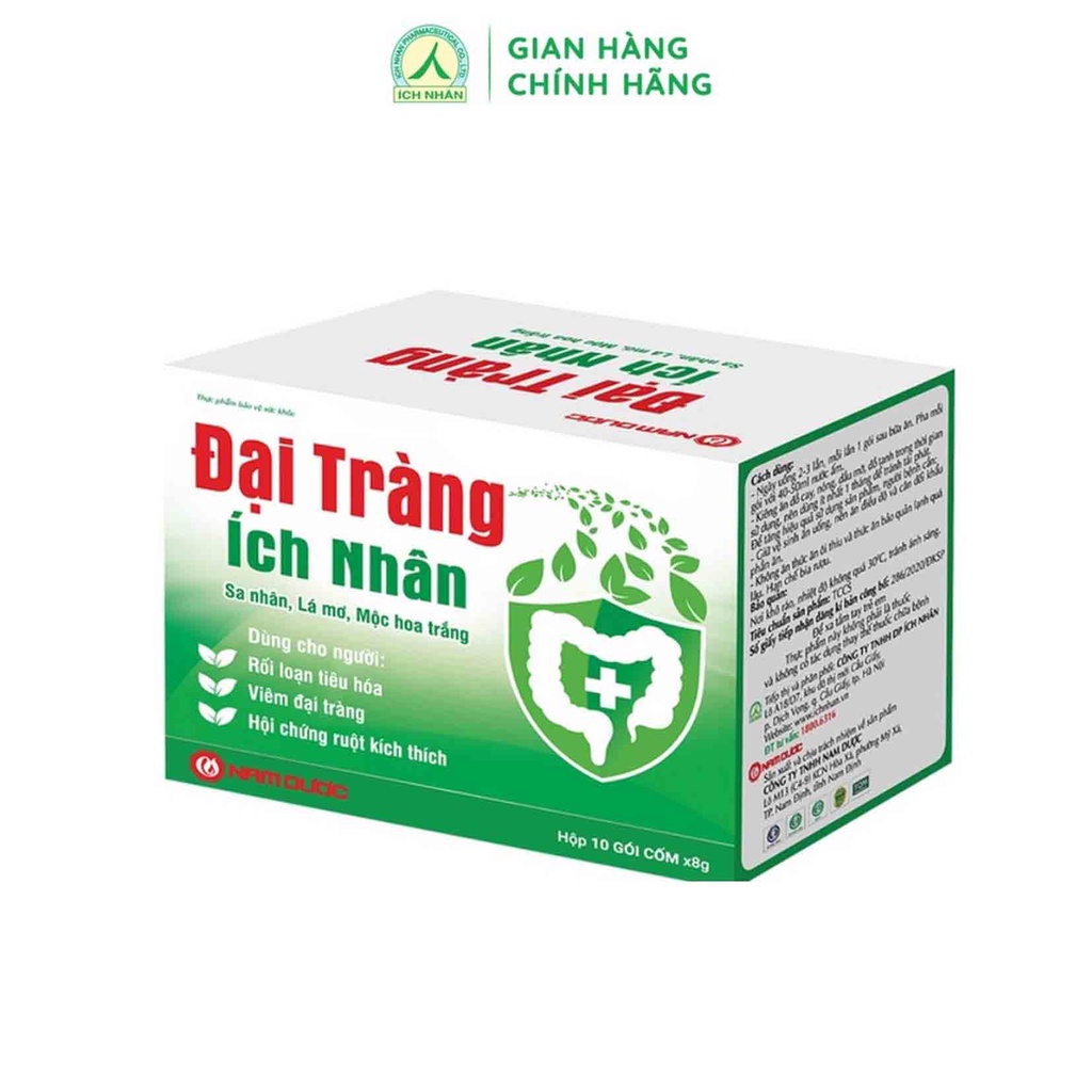 Đại tràng Ích Nhân bảo vệ và hỗ trợ giảm các triệu chứng đau bụng, đầy bụng, khó tiêu - hộp 10 gói DTI