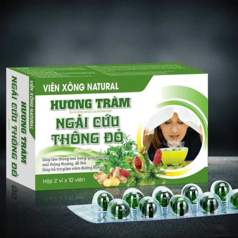 VIÊN XÔNG TINH DẦU NATURAL HƯƠNG TRÀM HỘP 20 VIÊN