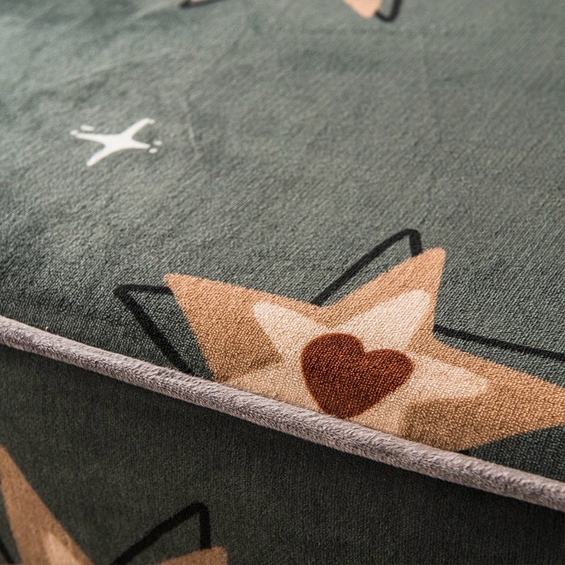 Bộ ga và 2 vỏ gối nỉ nhung tuyết hoạ tiết 3D mềm mịn dễ thương | BigBuy360 - bigbuy360.vn