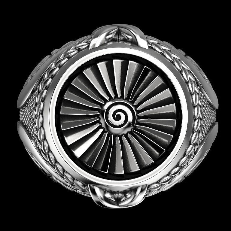 Nhẫn tuabin kim loại nặng bằng thép titan dành cho nam