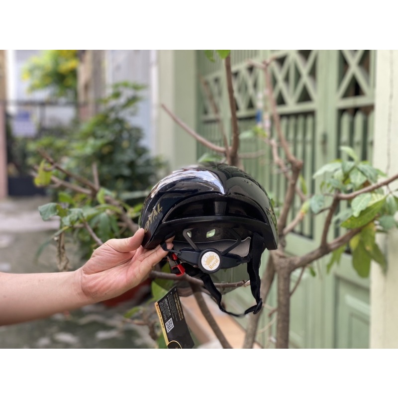 MŨ THỂ THAO ROYAL POC 01 ĐEN BÓNG CỰC ĐẸP, BH 12 tháng