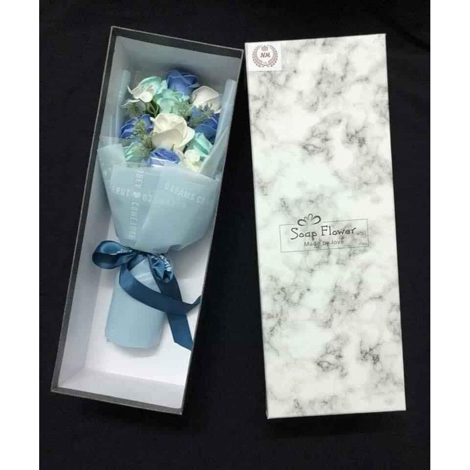 Hoa Hồng Sáp Bó 11 Hoa, Hộp Cực Sang Chảnh Tặng Kèm Thiệp