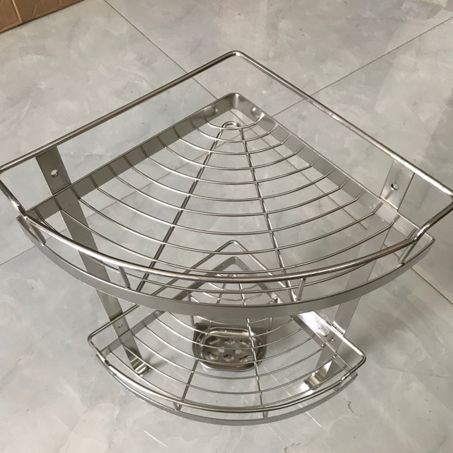 Kệ góc 2 tầng inox 304 có xà phòng