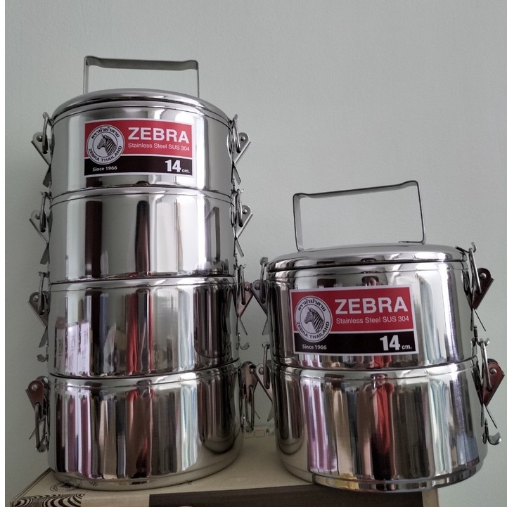 Camen Inox Zebra 14cmx4 Ngăn Có Khóa Gài, Ngăn Rời, Inox 304 Thái Lan cao cấp
