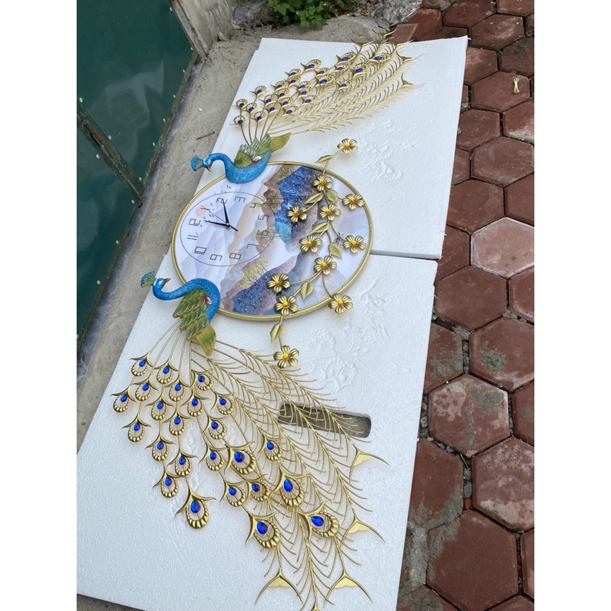 Đồng Hồ Treo Tường Trang Trí-Mã 686-1-Kt-185x65cm-tranh decor kim loại đẹp,rẻ-quà tặng ý ngĩa-hàng nhập khẩu -bh 5 năm