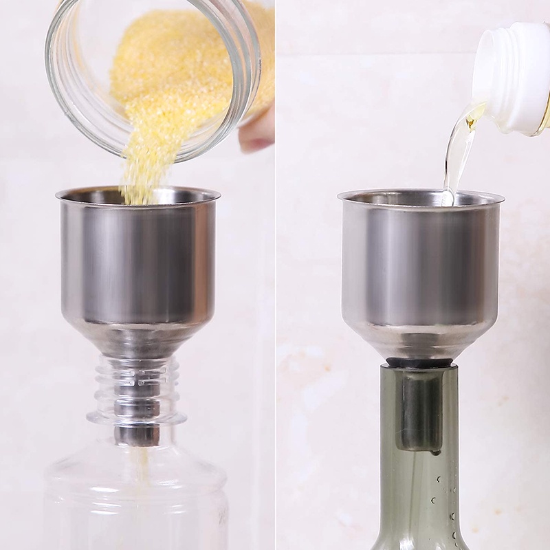 Set 4 Phễu Bằng Thép Không Gỉ Phù Hợp Cho Lọ Thủy Tinh / Gia Vị