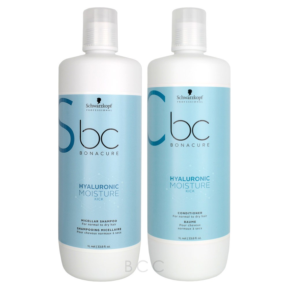 Dầu gội xả Schwarzkopf BC Bonacure Hualuron Moisture Kick Micellar giữ ẩm tóc khô 1000mlx2