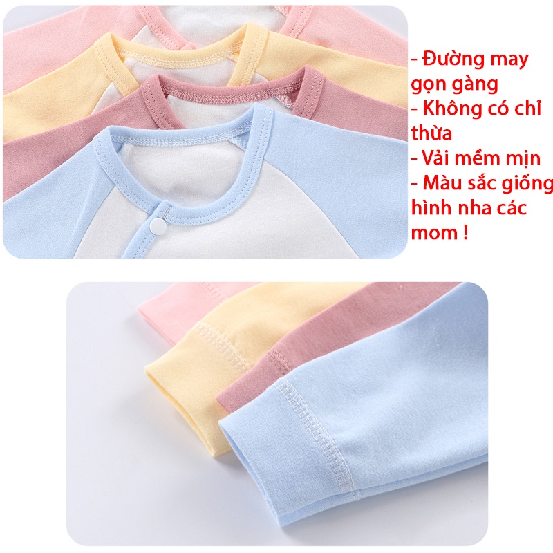 Bộ đồ dài tay cho bé trai bé gái sơ sinh 100% cotton nguyên chất hàng xuất khẩu cao cấp _ B57