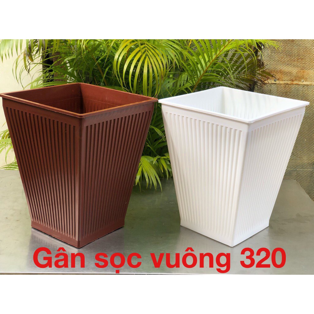 CHẬU NHỰA VUÔNG GÂN SỌC 40x32cm