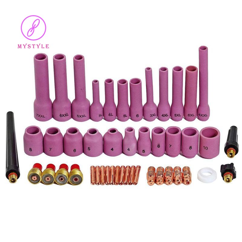 TIG Gas Lens Collet Body Assorted Size Kit Fit SR WP 9 20 25 TIG Welding Torch 46pcs