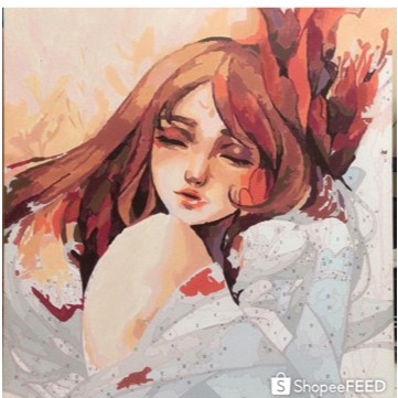 Tranh sơn dầu số hoá tự tô màu theo số có khung Nàng Thơ - (40*50cm) | BigBuy360 - bigbuy360.vn