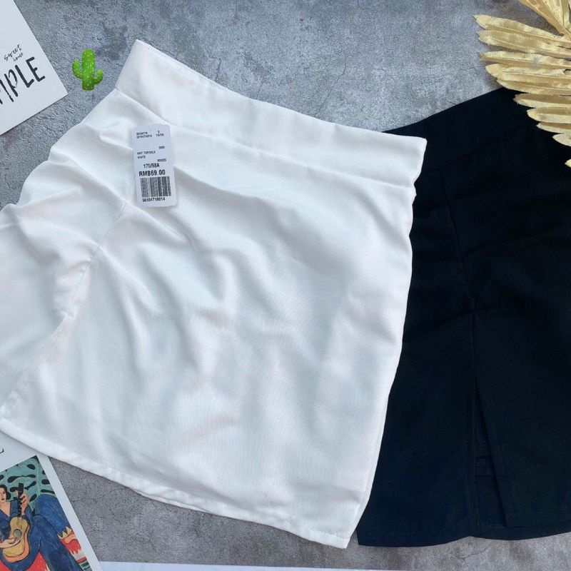 Chân váy xẻ tà 2 lốp  lưng cao hot trend B.C