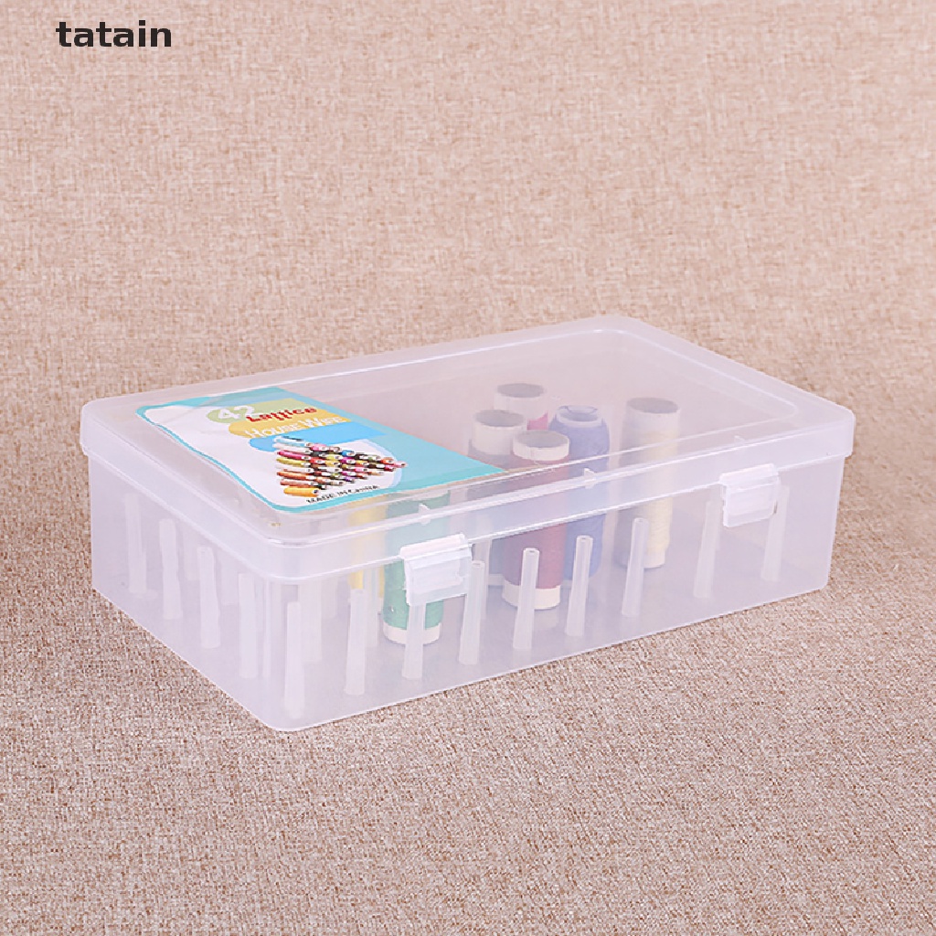 [TAT] 42PCS Plastic Transparent Thread Box Household Sewing Thread Storage Box Suitcas CVX