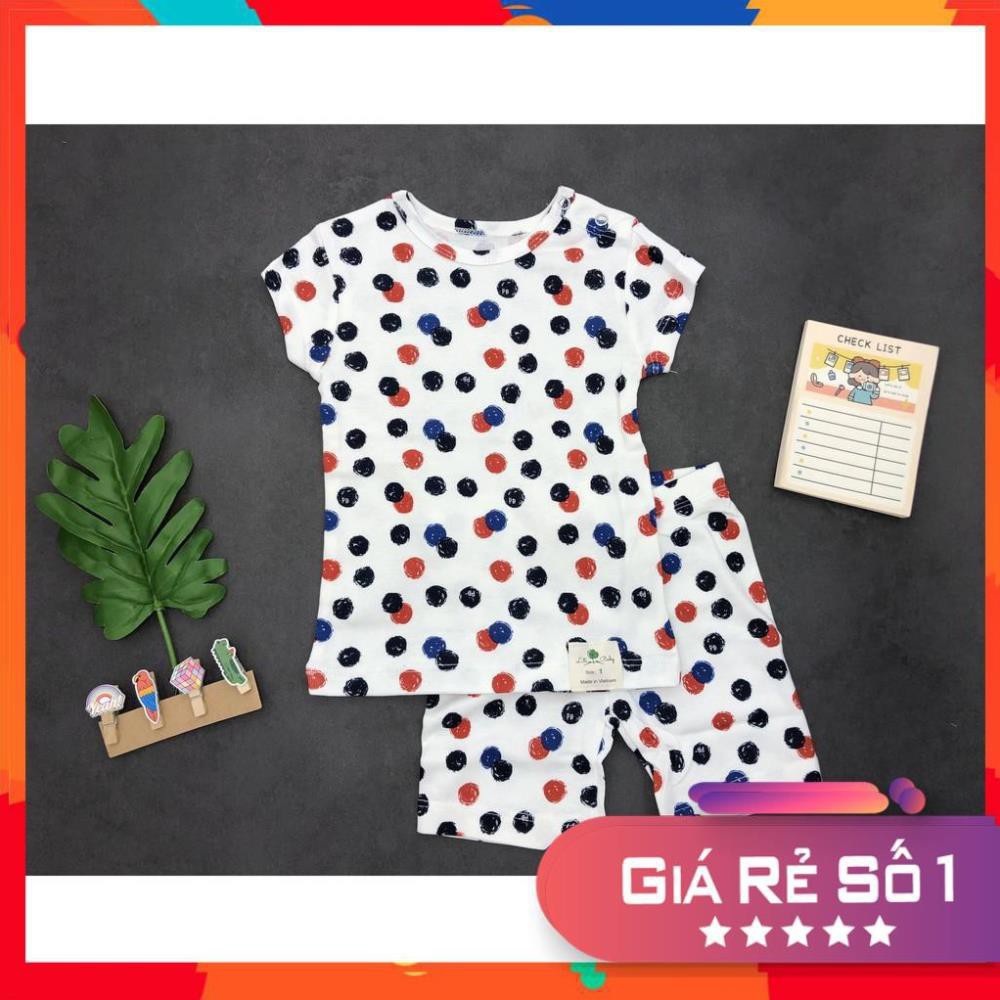 [GIÁ RẺ SỐ 1] [MUA CÀNG NHIỀU GIẢM CÀNG LỚN] Set quần áo cotton cúc vai size 1-5T hoa văn. Cho bạn từ khoảng 9 - 18kg