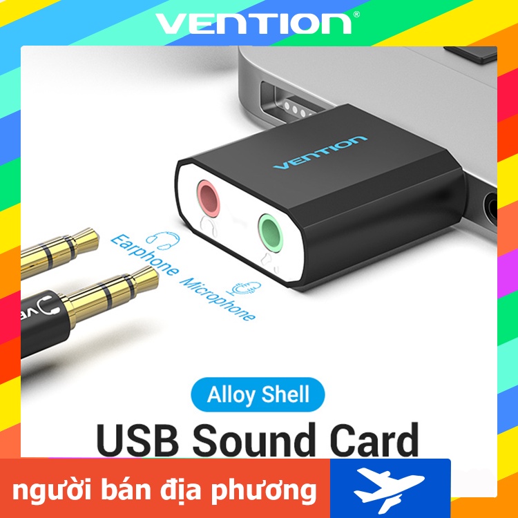 Đầu chuyển cổng kết nối Vention giao diện USB sang 2 giắc âm thanh cho máy tính