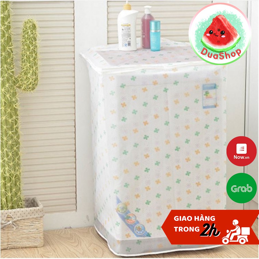 Áo trùm máy giặt loại đẹp - máy 6-8kg - vỏ bọc máy giặt cửa đứng chống thấm  Duashop